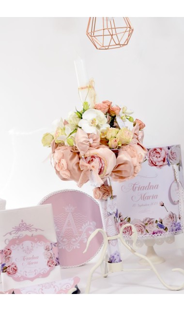 Trusou de botez regal pentru fetite tematica florala, Mica printesa 4